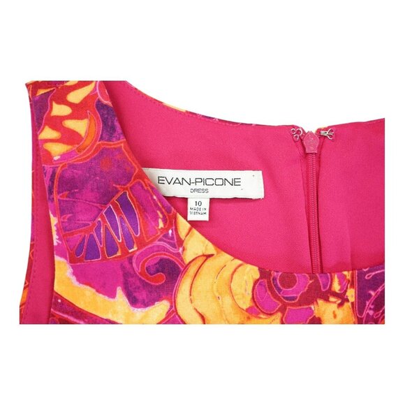 Evan-Picone Womens Fit & Flare Dress Size 10 Floral Pattern Sleeveless Multicolo - Picture 5 of 5